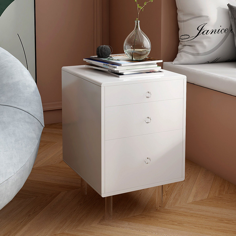 Acrylic bedside cabinet minimal modern small household bedroom in wind three drawer network red luxury suspension bedside cabinet