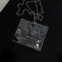 JCCC shadow titanium steel simple brooch pleated suit badge ins personality reflective metal square brooch pin