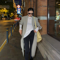 JCCC shadow drape suit windbreaker womens mid-length loose spring and summer temperament lapel coat jacket trend