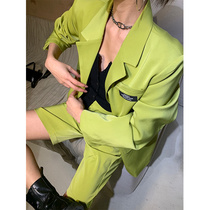 JCCC Shadow Fried Street Suit Suit Women's Summer Leisure Fashion Wide Leg Pants High Waist Skinny Shorts Set of Three