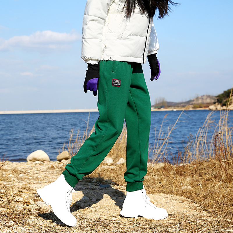 Outdoor fleece pants Winter warm and cold sweatpants Hiking travel casual pants Coral fleece slim pants
