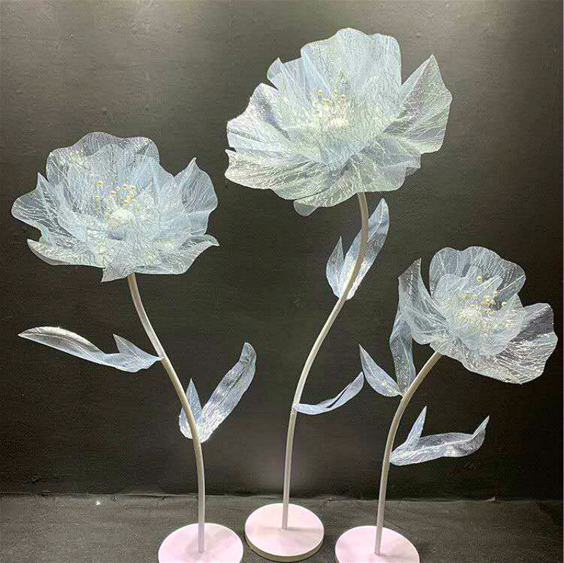 Mall Beauty Chen Wedding Celebration Props Silk Screen Waterflower Shop Window Decoration Real Silk Wedding Stage Road Leading Scene Arrangement