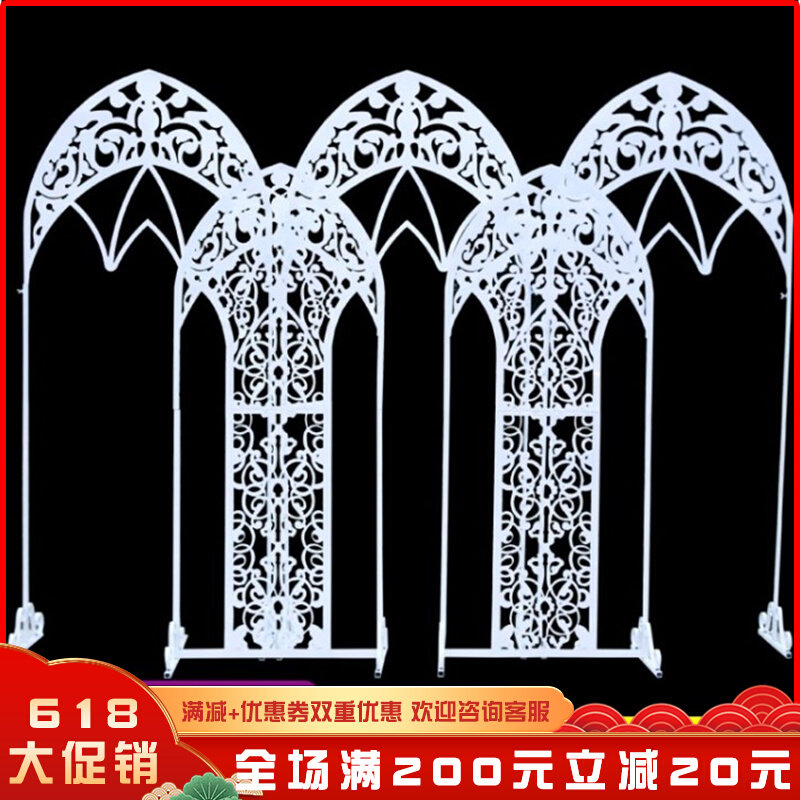 Wedding Prop Screen Scottish Motian Wheel Five Tandem Door Wedding Iron Art Engraving Five Tandem Door Swing Piece Scene Arrangement