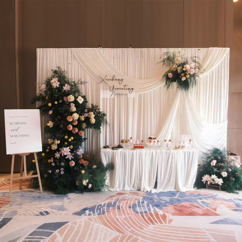Engagement Decoration Korean-Style Fabric Curtain 2026 Full Set of Ornaments Niche High-End Kt Board Simple and Elegant Background Wall Complete Set Engagement Decoration Korean-Style Fabric Curtain 2026 Full Set of Ornaments Niche High-End Kt Board Simple and Elegant Background Wall Complete Set