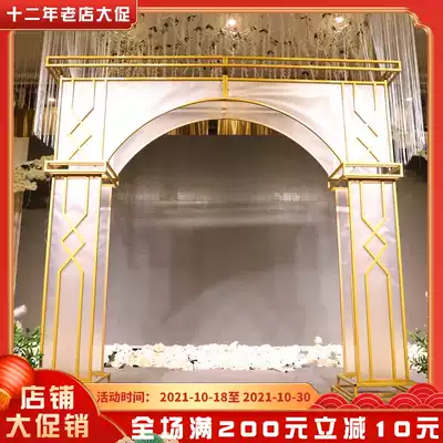 Wedding PC arch background decoration crystal door wedding stage Film arch arrangement decoration props screen