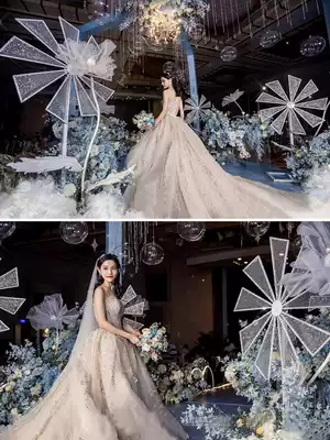 Wedding props Electric rotating windmill road guide wedding ceremony stage Wrought iron rotating ferris wheel shelf scene decoration