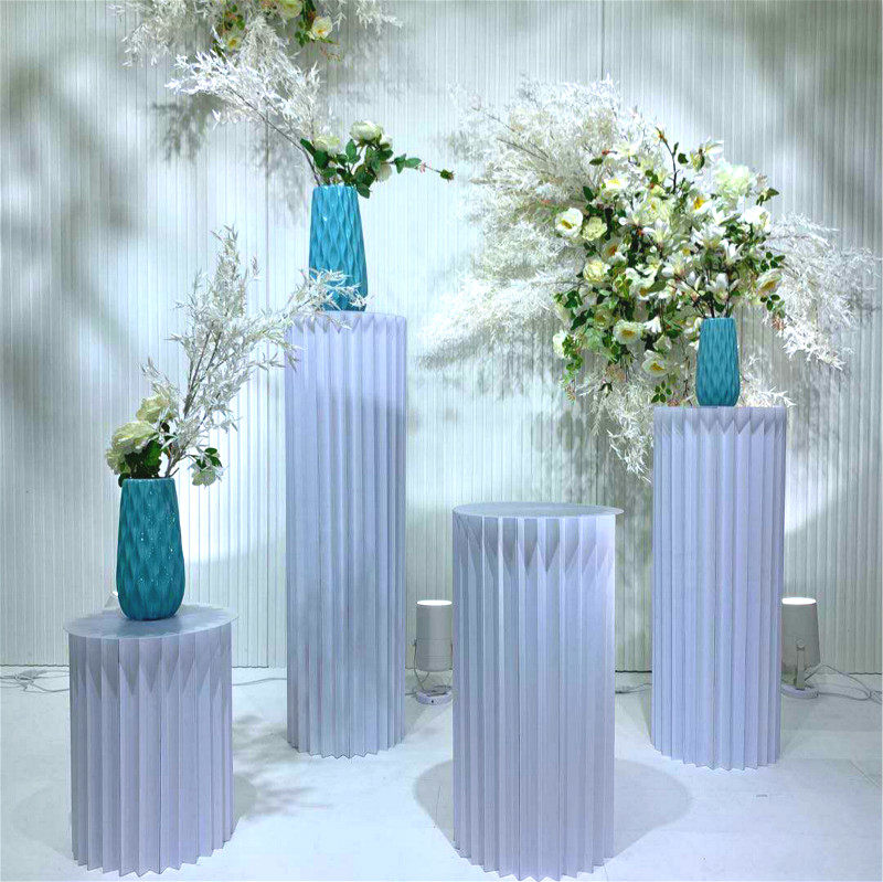 Wedding Ceremony Fold Roman column Wedding stage Folded Paper Cylindrical Road Lead Shop Window Hem folding post Counter Sweet decoration
