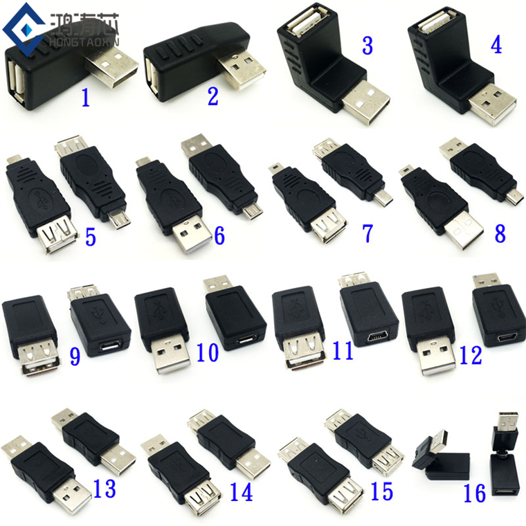 Android micro usb transfer mini T conversion head usb to mother-to-mother data charge conversion interface