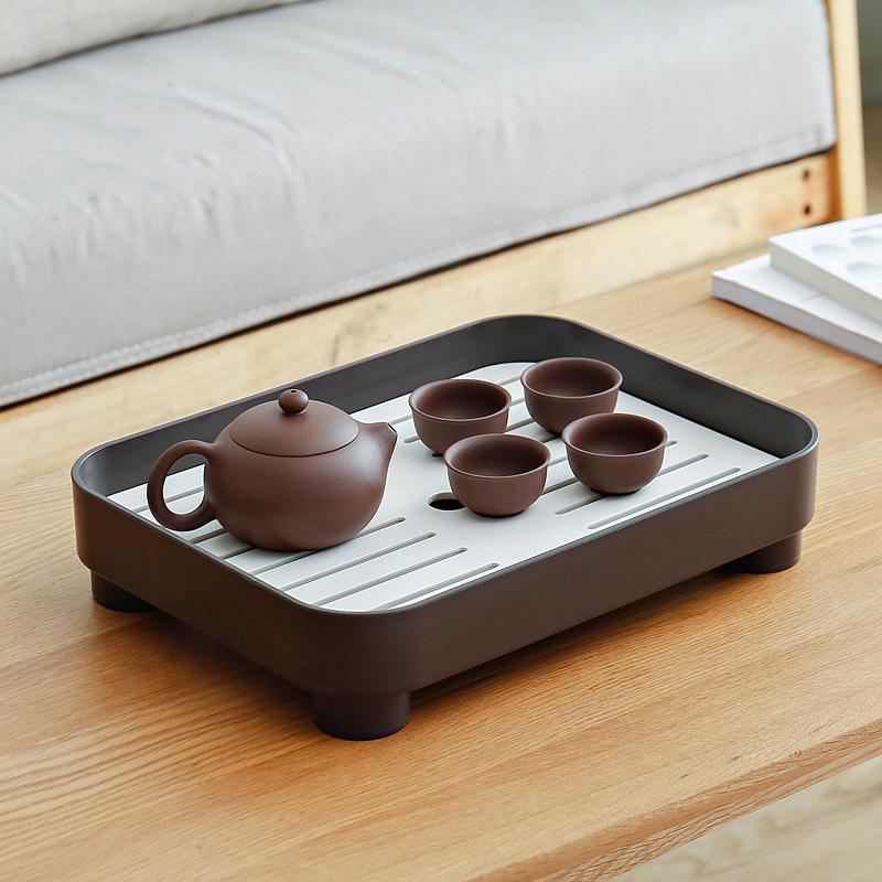 Home Tea Tray Small Minimalist Tray Rectangular Cup Rack Plastic Kung Fu Tea Tea Set Containing Water Storage Tea Sea