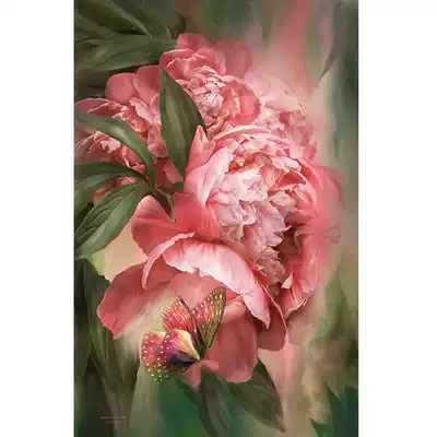 New precision printing DMC cross stitch living room Bedroom dining room entrance oil painting flower butterfly dance peony