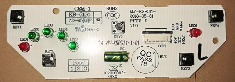 Mei's electric water bottle PF 701 - 50T accessories keys control panel main control panel
