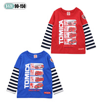 Day Ensemble Spring Autumn Season Boy Pure Cotton Sucking Sweat Boy Clothing Engineering Car Fire Truck Cartoon Casual Long Sleeve Fake two T-shirts