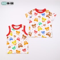 Day Family Mk Pure Cotton Summer Short Sleeve T-shirt Boy Casual Round Collar Blouse Children Cartoon Vest Without Sleeveless Shoulder