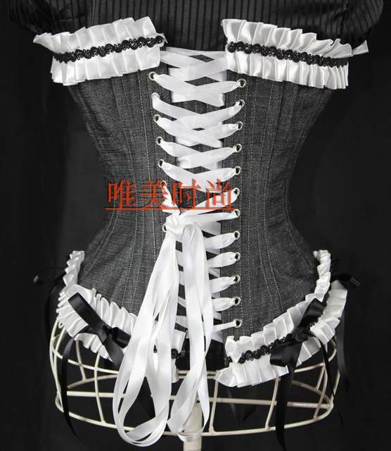 ເສື້ອຄຸມພະລາຊະວັງ Retro, ແອວ corset Gothic, ເສື້ອຄຸມທ້ອງແຂງແຮງ, ເສື້ອຢືດສະແຕນເລດກະດູກຜູ້ຍິງ