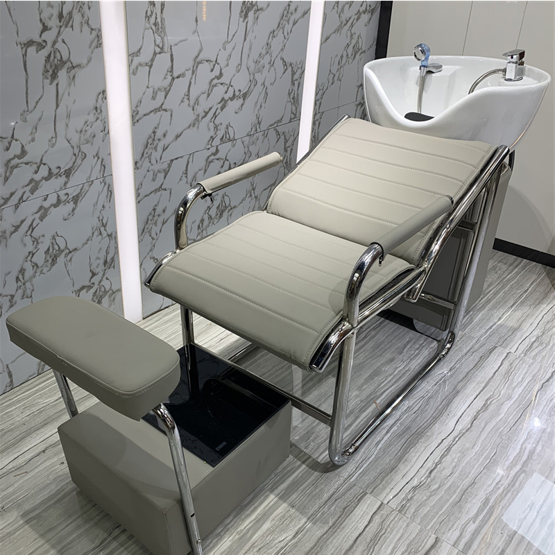 Net red washing head beds hairdresseshop Sitting Style Shampoo bed manufacturer Direct sale Semi-lying beauty Hair Flush Water Bed Ceramic Basin Hair Salon