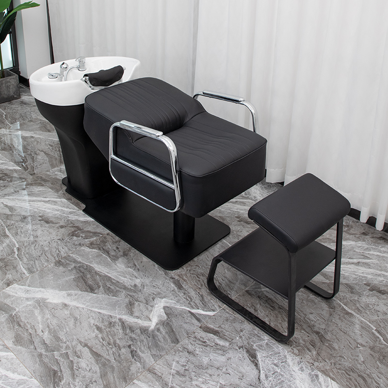 Hair salon semi-lying shampoo bed hair salon special flushing bed massage bed barber shop ceramic basin shampoo bed