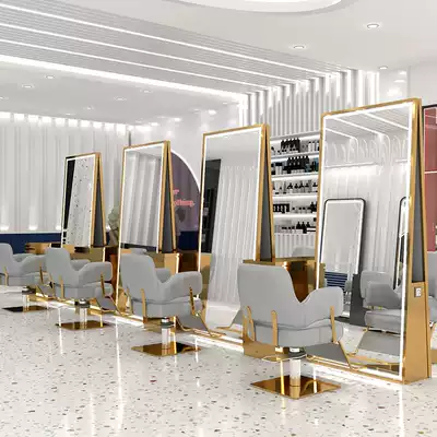 Hairdressing shop mirror table single-sided wall-mounted mirror hairdressing mirror with light hair salon dedicated double-sided mirror