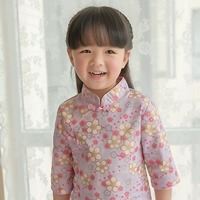 Осеннее детское ципао, японское платье с рукавами, детская юбка, китайский стиль