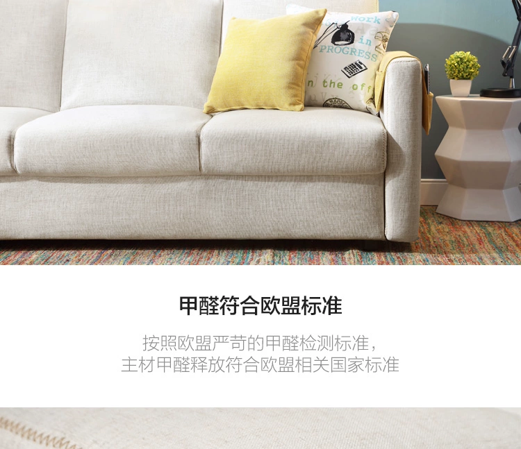 Lin vải nội thất sofa hiện đại nhỏ gọn căn hộ nhỏ phòng khách ba Bắc Âu lưu trữ kết hợp giường sofa 1004 - Ghế sô pha