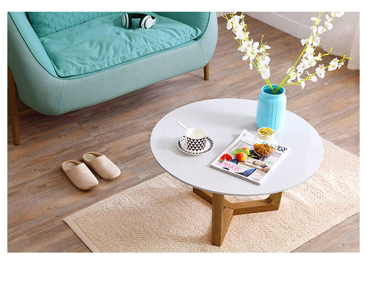 Nội thất của Lin đơn giản chân gỗ Bắc Âu bàn cà phê nhỏ phòng khách sáng tạo bàn tròn mini kinh tế FD1L-A - Bàn trà bàn gỗ đẹp