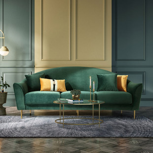 9.13KC простой ткань диван три Ins Wind зеленый простой современный Роскошный диван