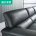 Đơn giản Lin Bắc Âu sofa sofa da ánh sáng sang trọng da bò da góc sống nguyên khối S020 - Ghế sô pha