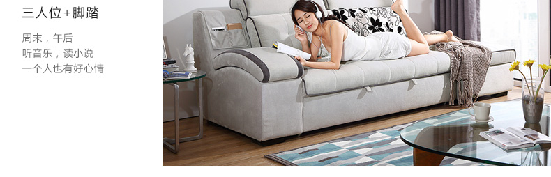 Lin của đồ nội thất hiện đại nhỏ gọn sofa đa chức năng giường phòng khách Châu Âu-phong cách sofa vải kết hợp 967