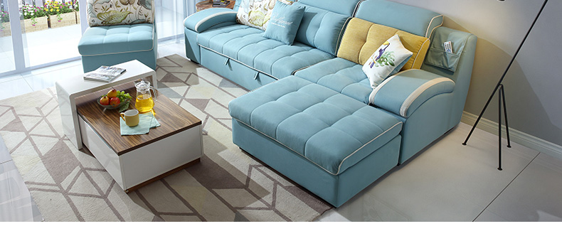 Lin của đồ nội thất hiện đại nhỏ gọn sofa đa chức năng giường phòng khách Châu Âu-phong cách sofa vải kết hợp 967