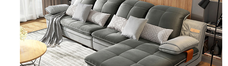 Lin của đồ nội thất đơn giản phòng khách hiện đại sofa vải kết hợp Bắc Âu căn hộ nhỏ lắp ráp F09853 #