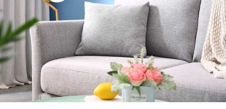 Lin của Bắc Âu căn hộ nhỏ phòng khách sofa vải kinh tế đầy đủ-fit Nhật Bản rắn chân gỗ hình chữ L sofa LS032