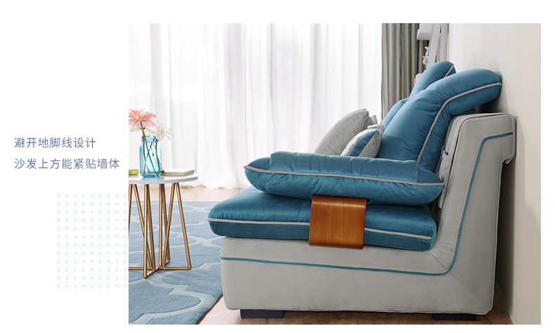 Đơn giản phòng khách hiện đại sofa vải kết hợp Châu Âu nền kinh tế căn hộ nhỏ full-fit hình chữ L sofa F09853