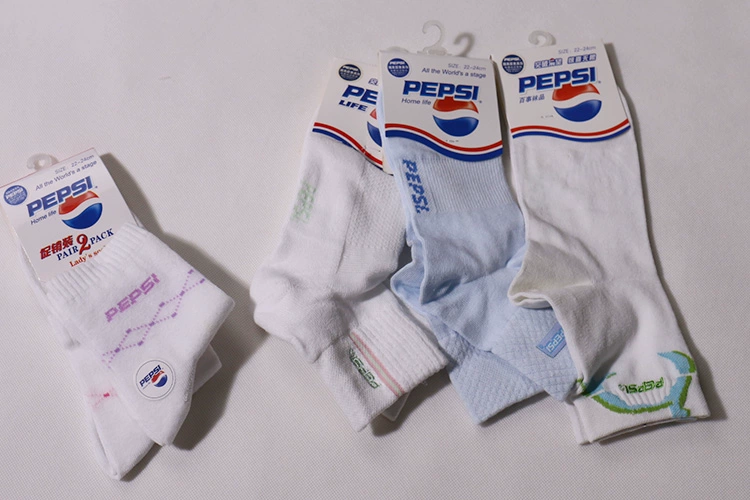 Authentic Pepsi nữ vớ thể thao ống trắng vớ cotton thông thường thấm hút mồ hôi