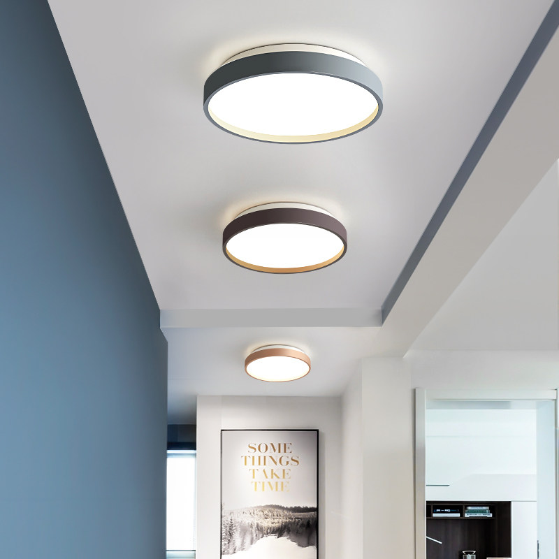 Nordic led room bedroom lamp circular induction corridor aisle lamp entry porch cloakroom balcony ceiling lamp