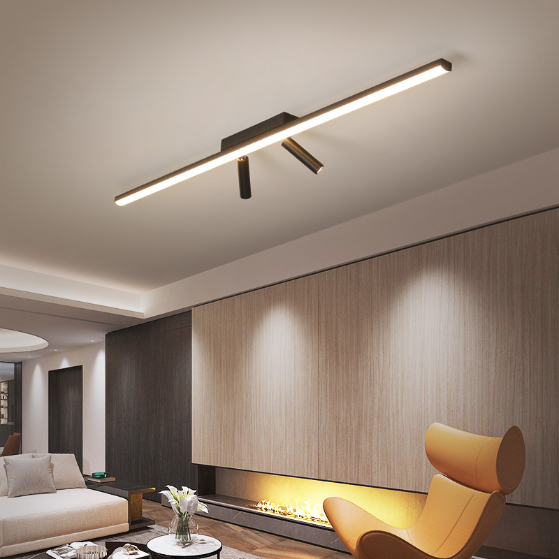 Minimalist long strip led lights simple living room background wall spotlights creative aisle corridor lights with spotlights cloakroom lights