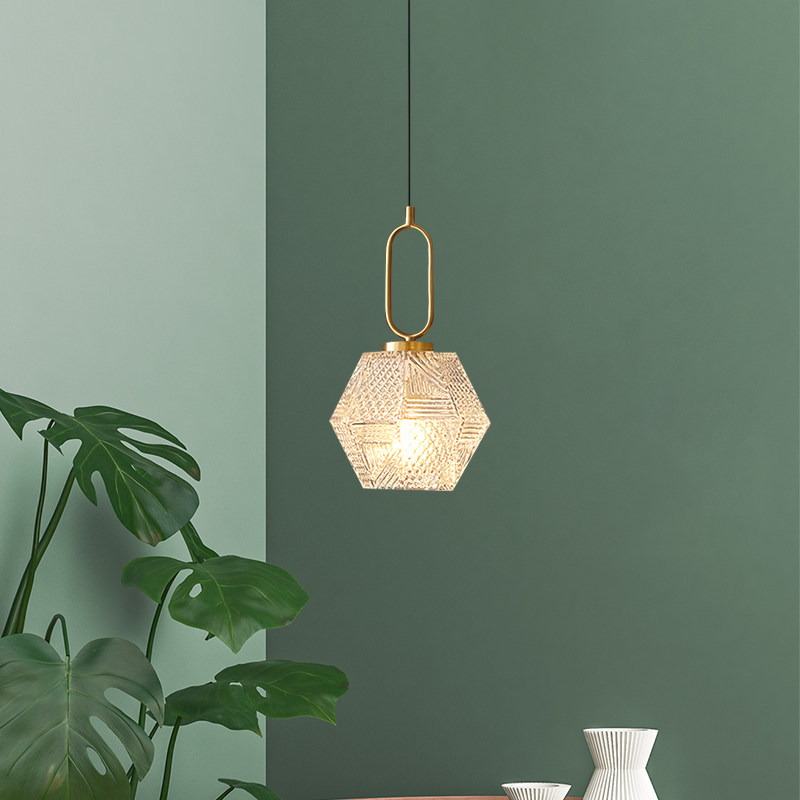 Nordic bedside small chandelier bedroom light luxury full copper TV background wall lighting long line net red restaurant bar chandelier