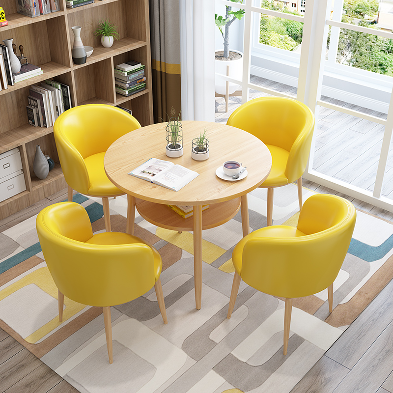 Dessert shop milk tea shop coffee shop rest area table and chair combination simple modern negotiation table and chair combination one table and four chairs