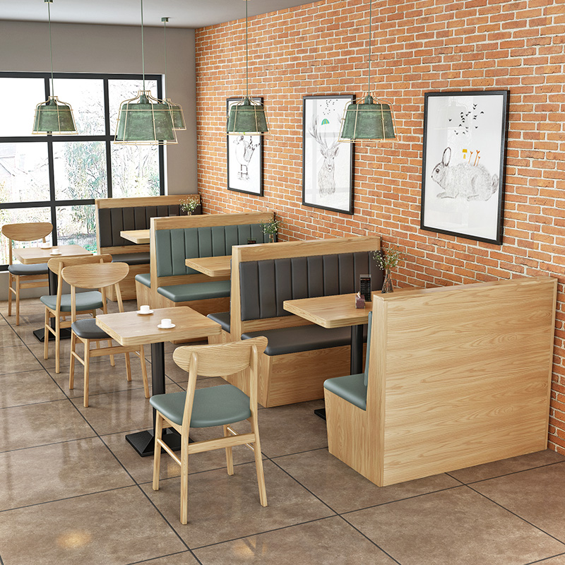Hamburg Hot Pot Restaurant with wall-plated card-seated sofa bench coffee shop tables and chairs combined dessert table