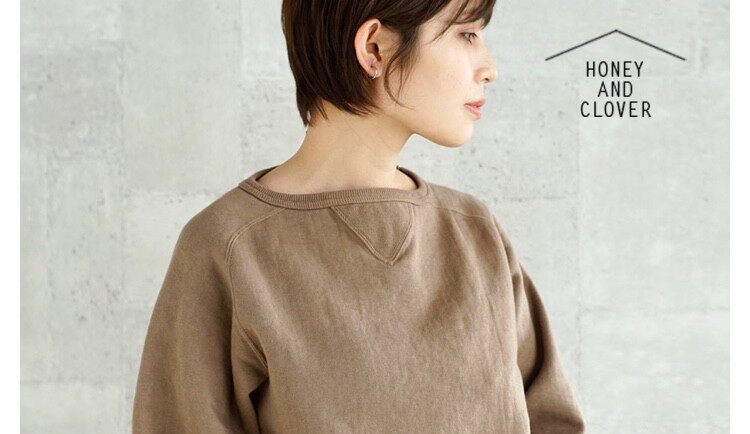 LENO FREEDOM SLEEVE SWEAT casual round neckline thick cotton T comfortable texture