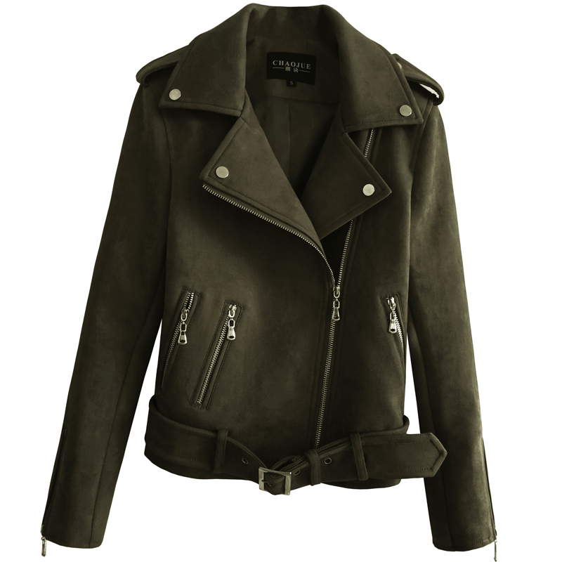 Women's Motorcycle Jacket 2026 Spring and Autumn New Fashion Slim Fit Suede Short Coat Trendy 10891