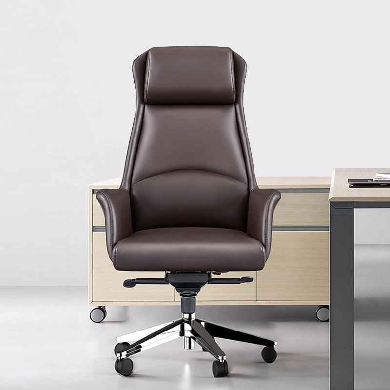 Executive chair leather comfortable business office cowhide ergonomic boss chair president general manager computer chair