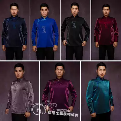 Mongolian robe men's short embroidered Mongolian costume minority costume performance dance daily short coat new product