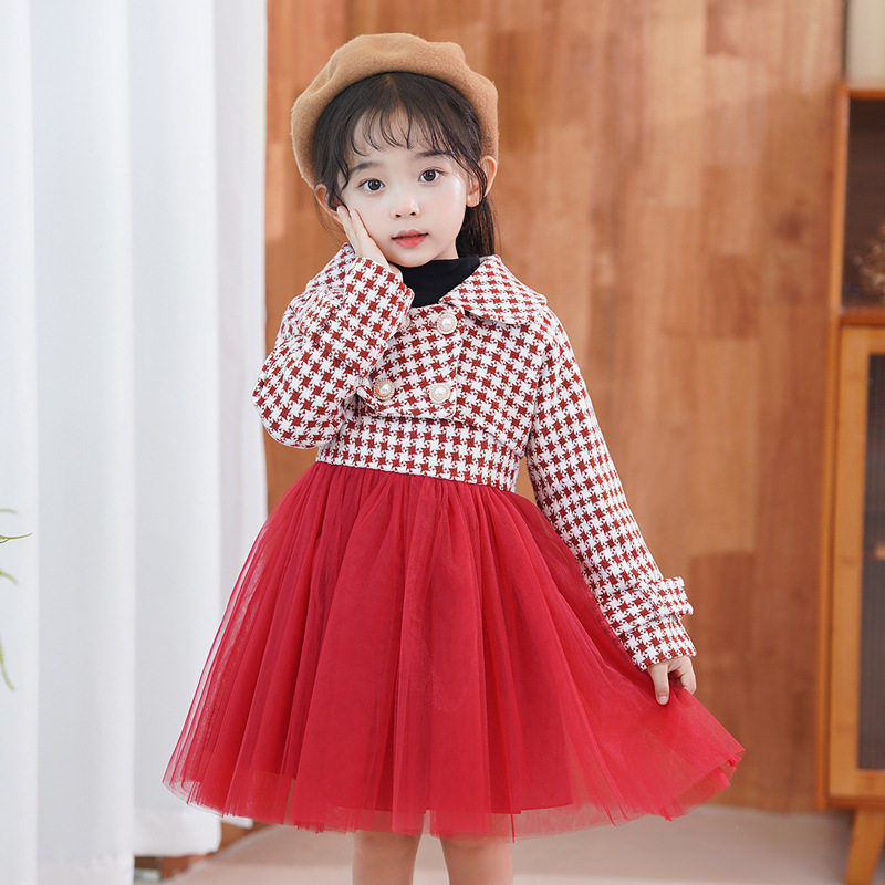 Girl's dress with dress for thousands of birds, two out-of-one, dress mesh yarn fluffy dress sweet princess dresses-Taobao