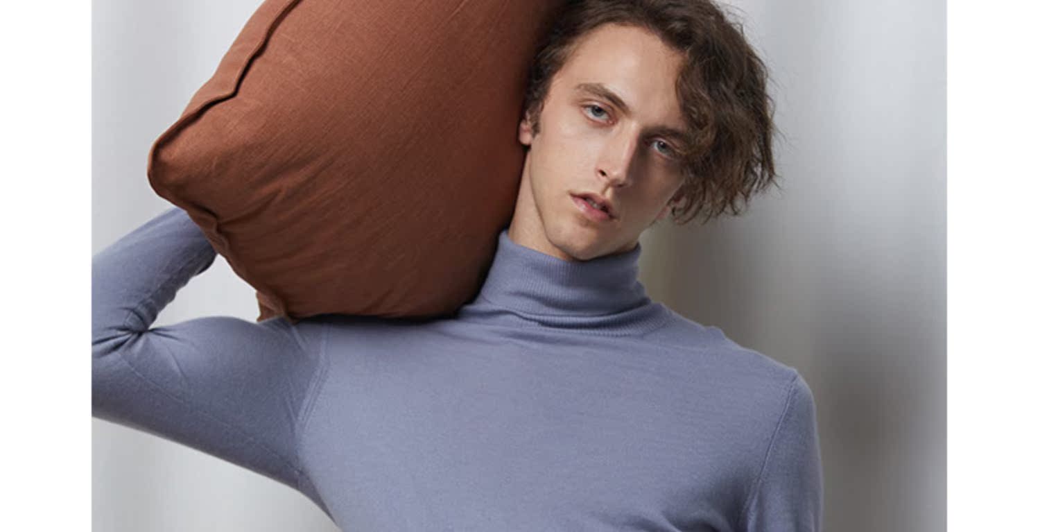 Sinfude áo len cashmere nam cao cổ áo thun cashmere tinh khiết len ​​áo len dài tay chạm đáy mùa xuân và mùa thu áo len mỏng - Áo len Cashmere áo giữ nhiệt nam