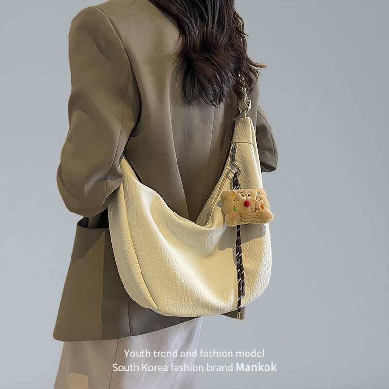 Mankok Versatile Casual Crossbody Bag For Women 2026 Spring New Retro Large Capacity Commuter Tote Shoulder Bag - Thumbnail 4