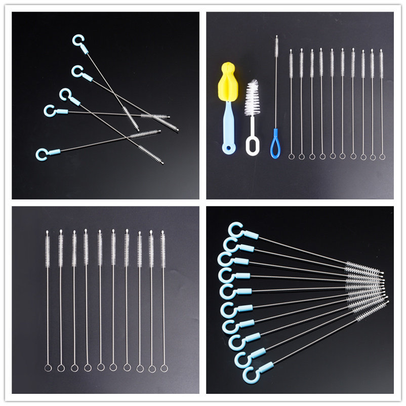 Straw brush baby bottle brush set baby straw cup brush thickened long straw wash slender cleaning brush