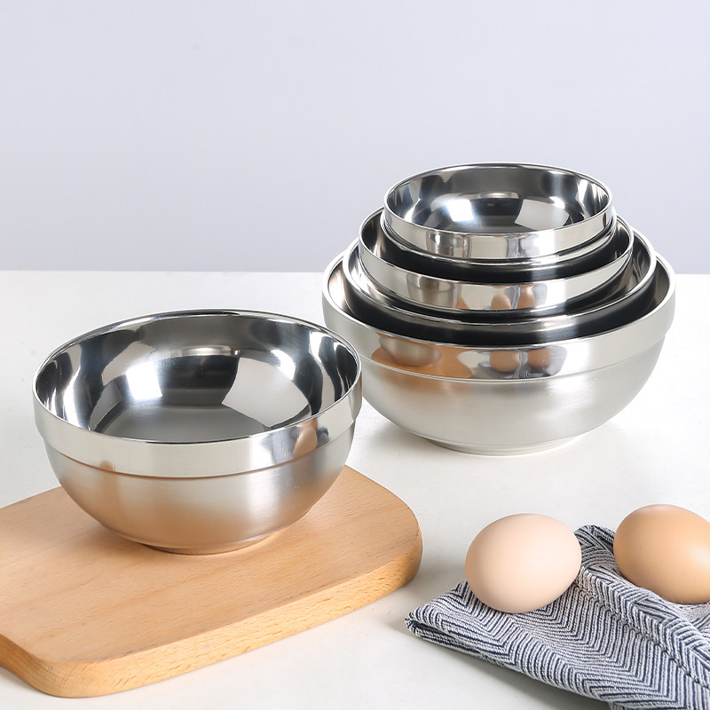 304 stainless steel bowl food dishwasher dishwasher in the preschool bowl for children's soup bowl double anti - hot and thick tableware