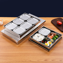 School kindergarten SUS304 stainless steel cafeteria food sample box square set restaurant with sample box