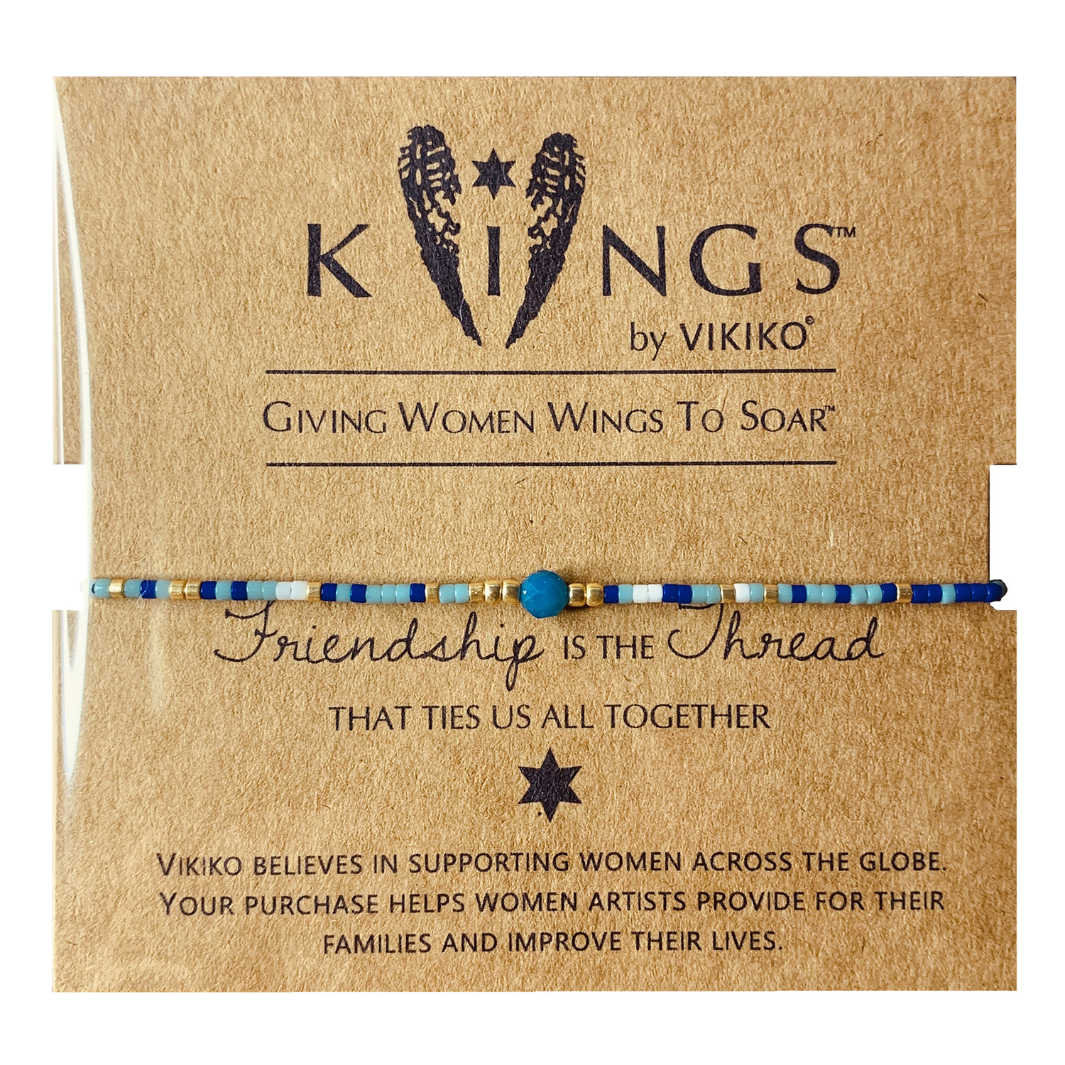 VIKIKO (lucky)Japanese niche design natural blue agate bead string small bracelet female best friend gift