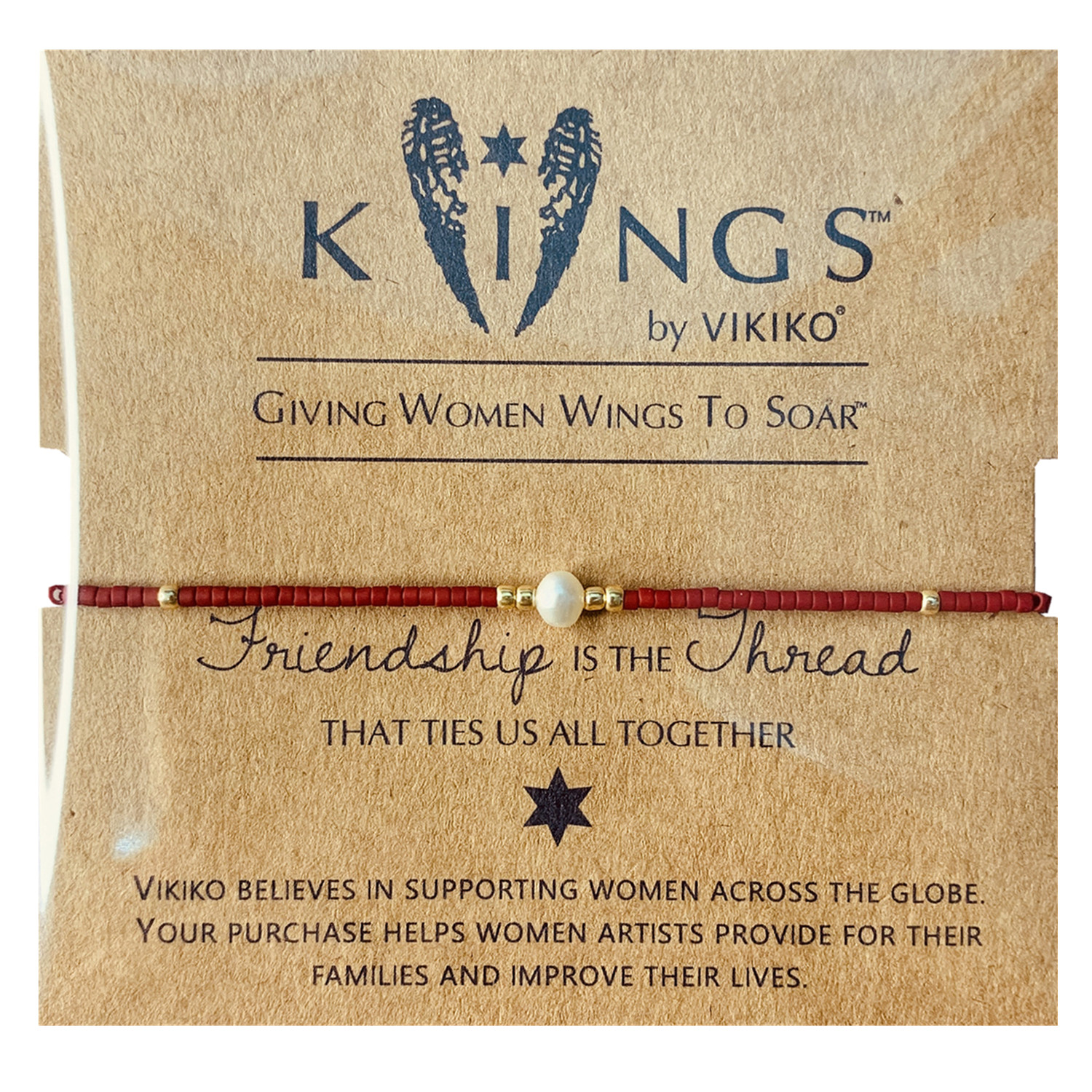 VIKIKO Japanese niche design natural pearl girl small bracelet rice beads lucky life red woven thin hand rope