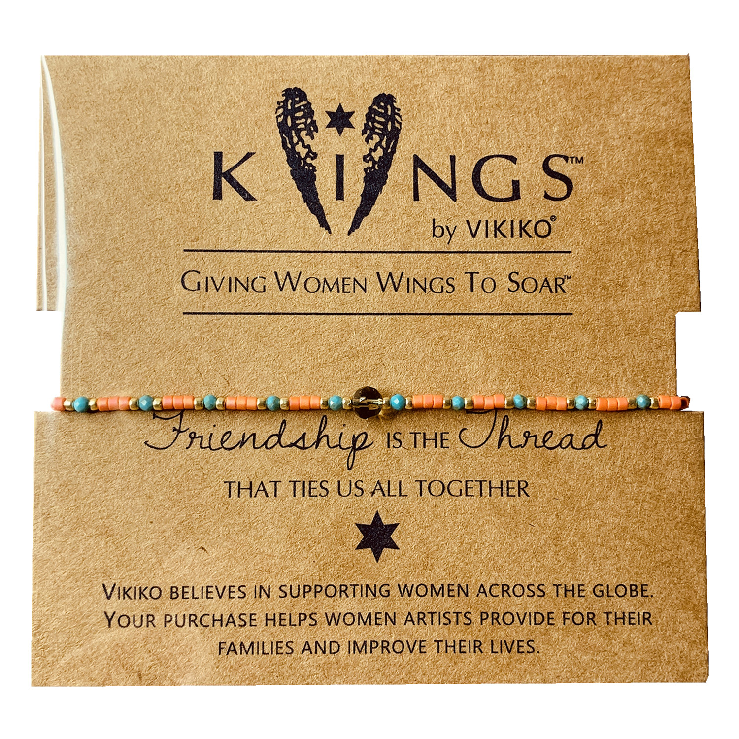 VIKIKO niche design orange gemstone girls small hand rope natural turquoise citrine